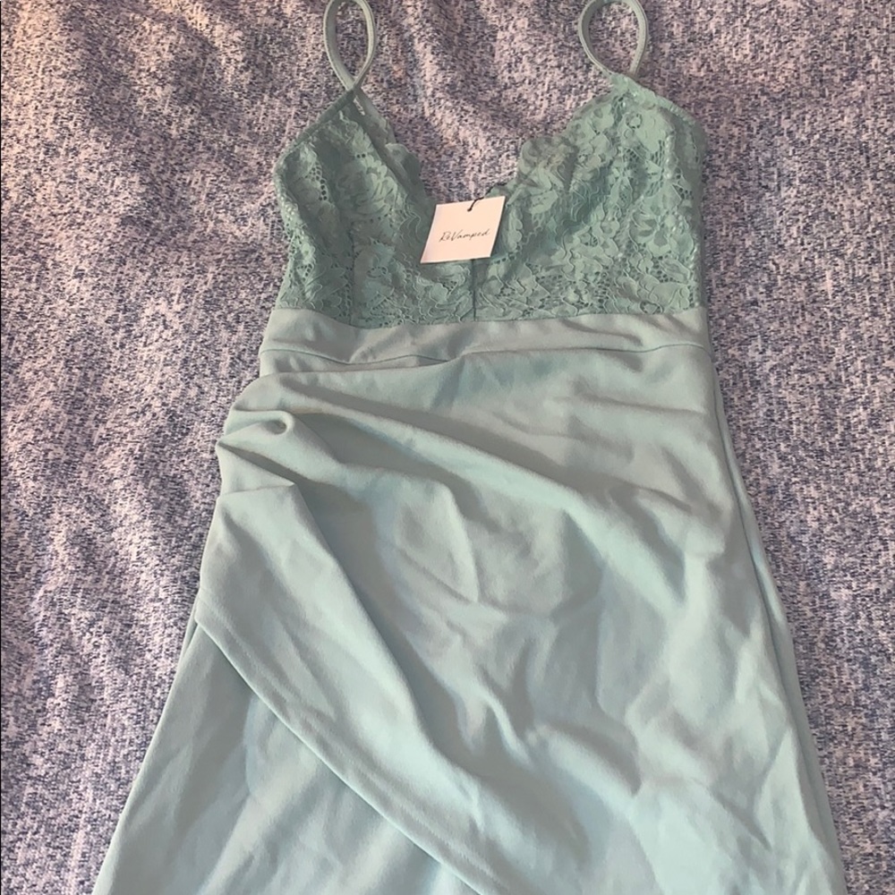 Teal asymmetrical dress